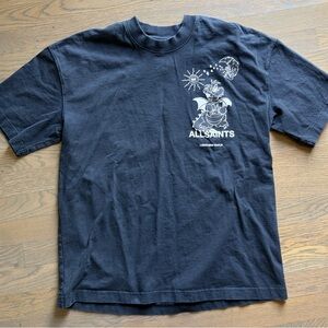 All Saints Charcoal Oversized graphic Tee